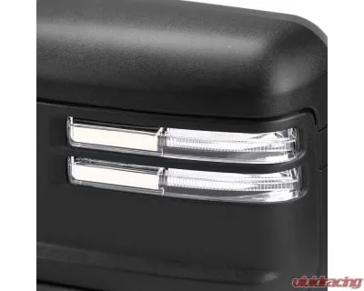 Spec-D Black Towing Mirrors w/ LED Turn Signal Lights (Clear Lens) Chevrolet Silverado 1500 2019-2022 - RMX-SIV1915G3HP-FS