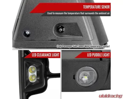Spec-D Black Towing Mirrors w/ LED Turn Signal Lights (Clear Lens) Chevrolet Silverado 1500 2019-2022 - RMX-SIV1915G3HP-FS