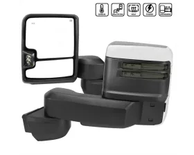 Spec-D Chrome Towing Mirrors w/ LED Turn Signal Lights (Smoke Lens) Chevrolet | GMC 2020-2022