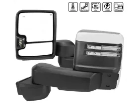Spec-D Chrome Towing Mirrors w/ LED Turn Signal Lights (Clear Lens) Chevrolet | GMC 2020-2022