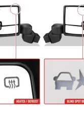 Spec-D Chrome Towing Mirrors w/ LED Turn Signal Lights (Clear Lens) Chevrolet | GMC 2020-2022                                     - RMX-SIV2025G2HP-FS - Image 4