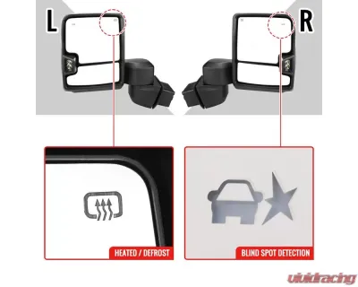 Spec-D Chrome Towing Mirrors w/ LED Turn Signal Lights (Clear Lens) Chevrolet | GMC 2020-2022 - RMX-SIV2025G2HP-FS
