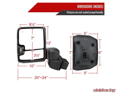 Spec-D Chrome Towing Mirrors w/ LED Turn Signal Lights (Clear Lens) Chevrolet | GMC 2020-2022 - RMX-SIV2025G2HP-FS