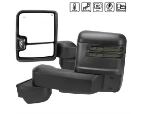 Spec-D Black Towing Mirrors w/ LED Turn Signal Lights (Smoke Lens) Chevrolet | GMC 2020-2022