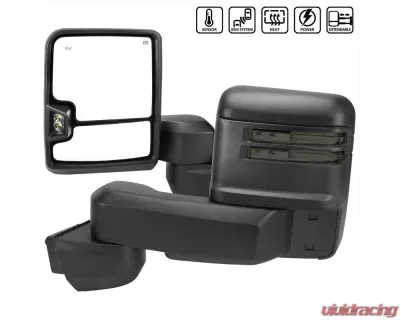 Spec-D Black Towing Mirrors w/ LED Turn Signal Lights (Smoke Lens) Chevrolet | GMC 2020-2022 - RMX-SIV2025G3GHP-FS