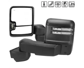 Spec-D Black Towing Mirrors w/ LED Turn Signal Lights (Clear Lens) Chevrolet | GMC 2020-2022