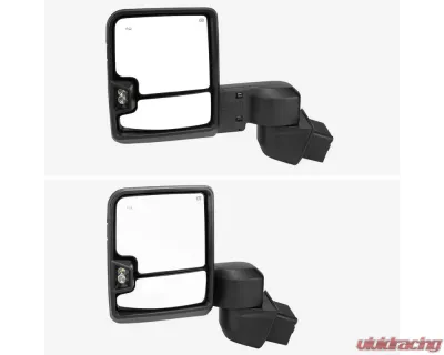 Spec-D Black Towing Mirrors w/ LED Turn Signal Lights (Clear Lens) Chevrolet | GMC 2020-2022 - RMX-SIV2025G3HP-FS