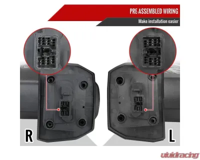 Spec-D Black Towing Mirrors w/ LED Turn Signal Lights (Clear Lens) Chevrolet | GMC 2020-2022 - RMX-SIV2025G3HP-FS