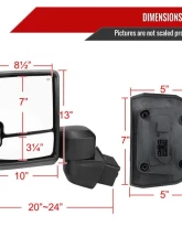 Spec-D Black Towing Mirrors w/ LED Turn Signal Lights (Clear Lens) Chevrolet | GMC 2020-2022                                     - RMX-SIV2025G3HP-FS - Image 8