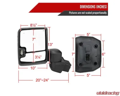 Spec-D Black Towing Mirrors w/ LED Turn Signal Lights (Clear Lens) Chevrolet | GMC 2020-2022 - RMX-SIV2025G3HP-FS