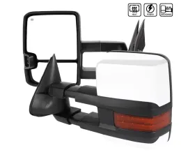 Spec-D Chrome Towing Mirrors w/ LED Turn Signal Lights (Amber Lens) Chevrolet | GMC 1999-2002