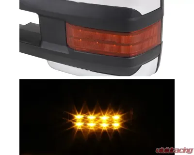 Spec-D Chrome Towing Mirrors w/ LED Turn Signal Lights (Amber Lens) Chevrolet | GMC 1999-2002 - RMX-SIV99G2LEDHP-FS