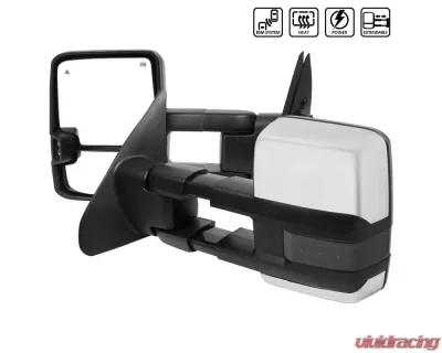 Spec-D Chrome Towing Mirrors w/ LED Turn Signal Lights (Smoke Lens) Toyota 2007-2017 - RMX-TUN07G2GLEDHP-FS