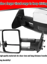 Spec-D Chrome Towing Mirrors w/ LED Turn Signal Lights (Smoke Lens) Toyota 2007-2017                                     - RMX-TUN07G2GLEDHP-FS - Image 3
