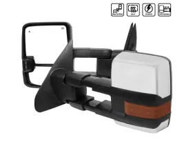 Spec-D Chrome Towing Mirrors w/ LED Turn Signal Lights (Amber Lens) Toyota 2007-2017