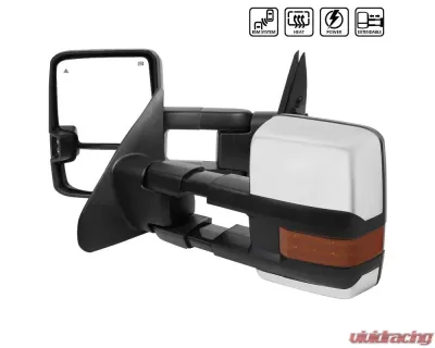 Spec-D Chrome Towing Mirrors w/ LED Turn Signal Lights (Amber Lens) Toyota 2007-2017 - RMX-TUN07G2LEDHP-FS