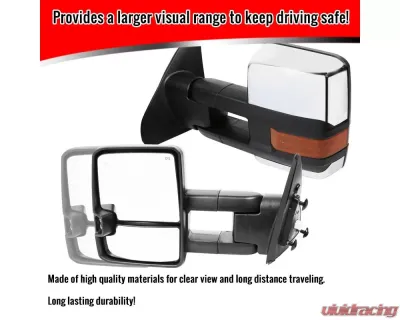 Spec-D Chrome Towing Mirrors w/ LED Turn Signal Lights (Amber Lens) Toyota 2007-2017 - RMX-TUN07G2LEDHP-FS