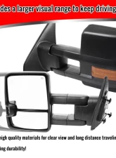 Spec-D Power Heated BSM Manual Extendable Towing Mirrors w/ LED Turn Signal & Clearance Lights Toyota Tundra | Sequoia 2007-2017                                     - RMX-TUN07G3LEDHP-FS - Image 3