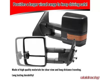 Spec-D Power Heated BSM Manual Extendable Towing Mirrors w/ LED Turn Signal & Clearance Lights Toyota Tundra | Sequoia 2007-2017 - RMX-TUN07G3LEDHP-FS