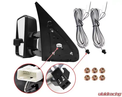 Spec-D Power Heated BSM Manual Extendable Towing Mirrors w/ LED Turn Signal & Clearance Lights Toyota Tundra | Sequoia 2007-2017 - RMX-TUN07G3LEDHP-FS