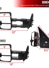 Spec-D Power Heated BSM Manual Extendable Towing Mirrors w/ LED Turn Signal & Clearance Lights Toyota Tundra | Sequoia 2007-2017                                     - RMX-TUN07G3LEDHP-FS - Image 9