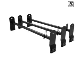 Spec-D Glossy Black Steel 3-Bars Roof Ladder Racks Chevrolet | GMC| Ford E Series 1999-2017