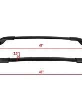 Spec-D Black Powder Coated Aluminum Roof Rack Cross Bars Subaru Impreza | XV Crosstrek 2010-2017                                     - RRB-CTK13BK - Image 2