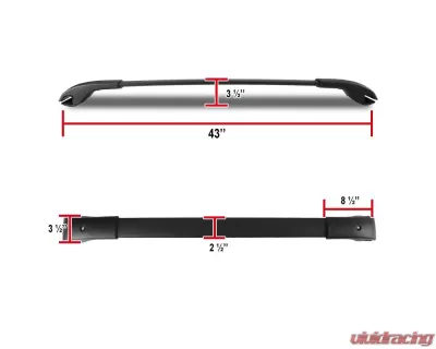 Spec-D Black Powder Coated Aluminum Roof Rack Cross Bars Subaru Forester 2014-2018 - RRB-FRT14BK