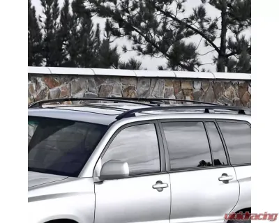 Spec-D Black Satin Powder Coated Aluminum Roof Rack Cross Bars Toyota Highlander 2008-2013 - RRB-HLDR08BK