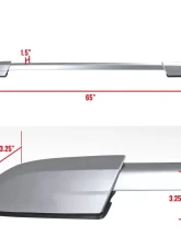 Spec-D Silver Powder Coated Aluminum Roof Rack Cross Bars Toyota Highlander 2008-2013                                     - RRB-HLDR08SLOE - Image 2