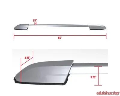 Spec-D Silver Powder Coated Aluminum Roof Rack Cross Bars Toyota Highlander 2008-2013 - RRB-HLDR08SLOE
