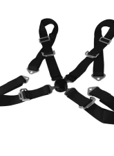 Spec-D Universal Black 4 Point Quick Release Camlock Racing Seat Belt Safety Harness                                     - RSB-4PTBLK-RS - Image 10