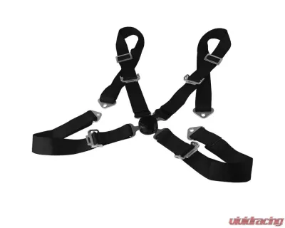 Spec-D Universal Black 4 Point Quick Release Camlock Racing Seat Belt Safety Harness - RSB-4PTBLK-RS