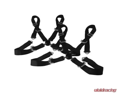 Spec-D Universal Black 4 Point Quick Release Camlock Racing Seat Belt Safety Harness - RSB-4PTBLK-RS