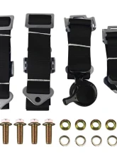 Spec-D Universal Black 4 Point Quick Release Camlock Racing Seat Belt Safety Harness                                     - RSB-4PTBLK-RS - Image 9