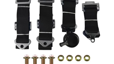Spec-D Universal Black 4 Point Quick Release Camlock Racing Seat Belt Safety Harness                                     - RSB-4PTBLK-RS - Image 9