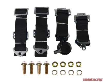 Spec-D Universal Black 4 Point Quick Release Camlock Racing Seat Belt Safety Harness - RSB-4PTBLK-RS