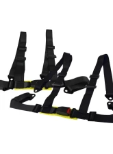 Spec-D Universal Black 4 Point Racing Seat Belt Buckle Safety Harness                                     - RSB-4PTBLK - Image 2