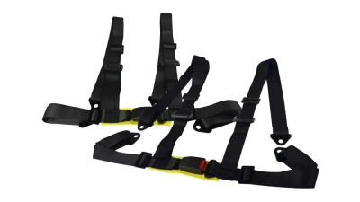 Spec-D Universal Black 4 Point Racing Seat Belt Buckle Safety Harness                                     - RSB-4PTBLK - Image 2
