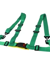 Spec-D Universal Green 4 Point Racing Seat Belt Buckle Safety Harness                                     - RSB-4PTG - Image 9