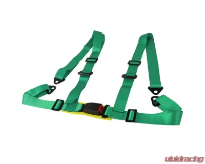 Spec-D Universal Green 4 Point Racing Seat Belt Buckle Safety Harness - RSB-4PTG