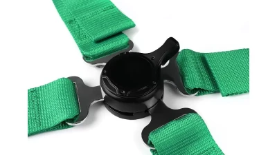 Spec-D Universal Green 4 Point Quick Release Camlock Racing Seat Belt Safety Harness                                     - RSB-4PTGRN-RS - Image 2