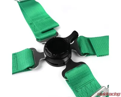 Spec-D Universal Green 4 Point Quick Release Camlock Racing Seat Belt Safety Harness - RSB-4PTGRN-RS