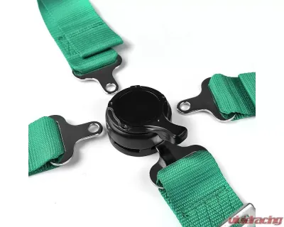 Spec-D Universal Green 4 Point Quick Release Camlock Racing Seat Belt Safety Harness - RSB-4PTGRN-RS