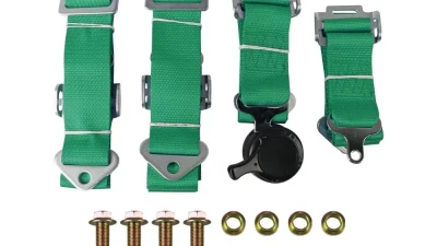 Spec-D Universal Green 4 Point Quick Release Camlock Racing Seat Belt Safety Harness                                     - RSB-4PTGRN-RS - Image 9