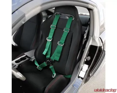 Spec-D Universal Green 4 Point Quick Release Camlock Racing Seat Belt Safety Harness - RSB-4PTGRN-RS