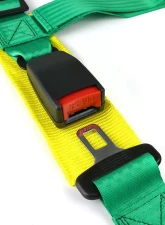 Spec-D Universal Green 4 Point Racing Seat Belt Buckle Safety Harness                                     - RSB-4PTG - Image 2