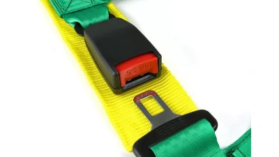 Spec-D Universal Green 4 Point Racing Seat Belt Buckle Safety Harness                                     - RSB-4PTG - Image 2