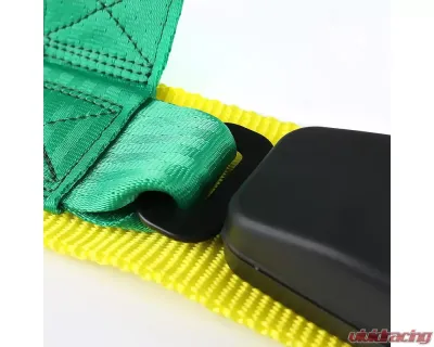 Spec-D Universal Green 4 Point Racing Seat Belt Buckle Safety Harness - RSB-4PTG