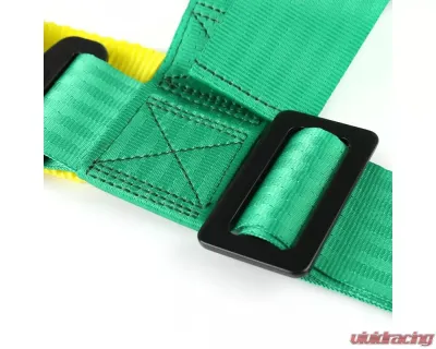 Spec-D Universal Green 4 Point Racing Seat Belt Buckle Safety Harness - RSB-4PTG